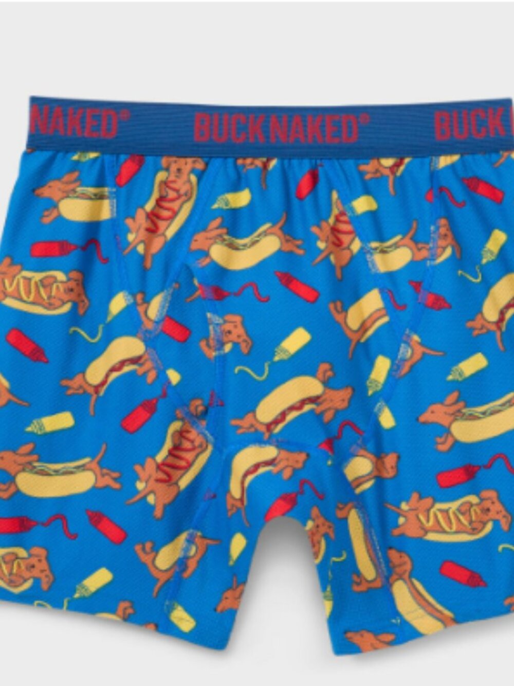 Duluth Trading Co. Buck Naked Underwear Hot Dog Pattern Print sz XL Blue NEW